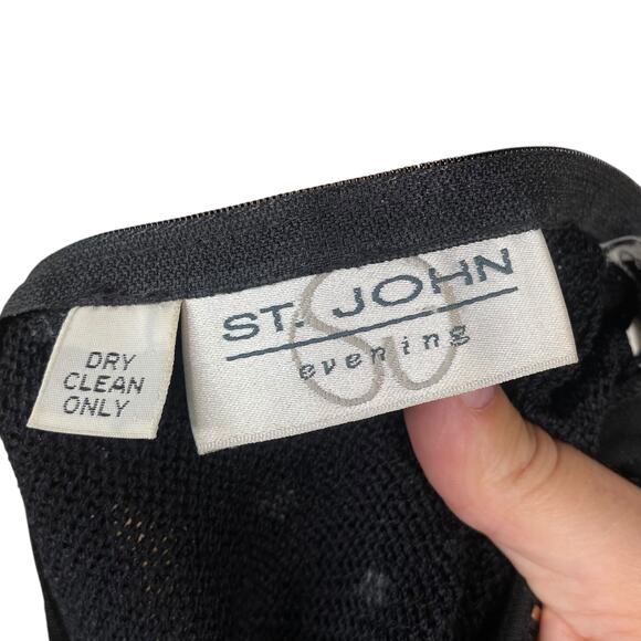 St. John $590 Black Gold Pailette Colorful Rhinestone Starburst Sweater SZ S - Picture 8 of 14